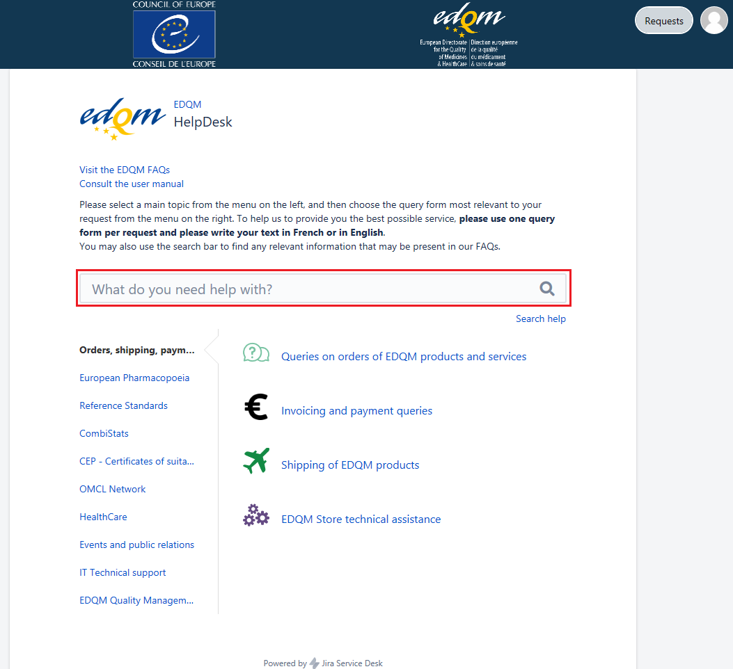 FAQs Home > EDQM HelpDesk User Manual > image2019-9-13_16-37-40.png